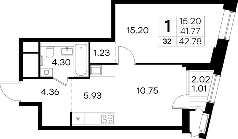 27 м², 1-комнатная квартира 4 100 000 ₽ - изображение 101