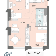 Квартира 52,6 м², 2-комнатная - изображение 2