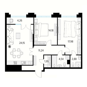 88,7 м², 3-комнатная квартира 6 490 000 ₽ - изображение 148