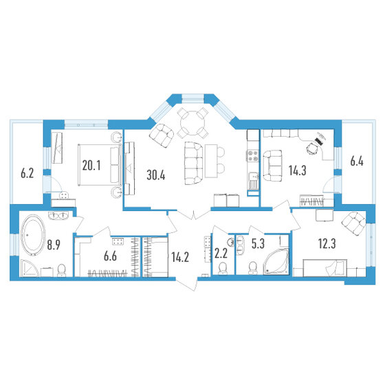 120,6 м², 3-комнатная квартира 24 120 000 ₽ - изображение 1