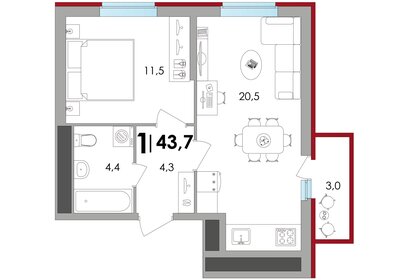 55,4 м², 2-комнатная квартира 5 490 000 ₽ - изображение 66