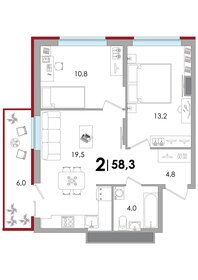30,7 м², 1-комнатная квартира 3 624 000 ₽ - изображение 63