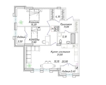 82 м², 2-комнатная квартира 7 900 000 ₽ - изображение 58