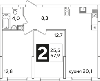 38,2 м², 1-комнатная квартира 21 900 000 ₽ - изображение 32