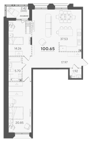 100,7 м², 2-комнатная квартира 24 277 772 ₽ - изображение 30