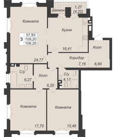 124,6 м², 3-комнатная квартира 49 848 000 ₽ - изображение 65