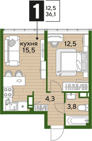 37,3 м², 1-комнатная квартира 7 411 510 ₽ - изображение 34