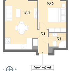 Квартира 35,5 м², 1-комнатная - изображение 2