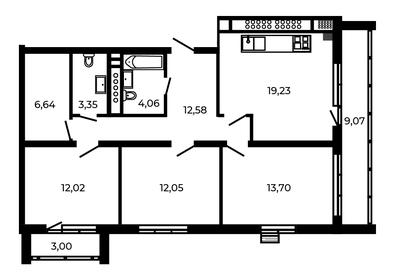 89,1 м², 3-комнатная квартира 12 170 783 ₽ - изображение 40