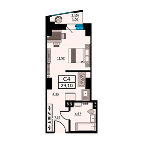 27,5 м², квартира-студия 3 900 000 ₽ - изображение 46