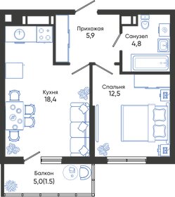 42,5 м², 1-комнатная квартира 7 911 375 ₽ - изображение 32