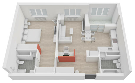 Квартира 73,4 м², 1-комнатная - изображение 2