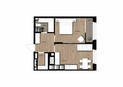 Квартира 41,6 м², 1-комнатная - изображение 1