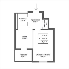 Квартира 41,4 м², 1-комнатная - изображение 1