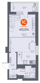 40 м², квартира-студия 4 120 000 ₽ - изображение 21