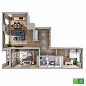 Квартира 79,3 м², 2-комнатная - изображение 1