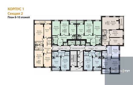 65,5 м², 2-комнатная квартира 7 532 500 ₽ - изображение 24