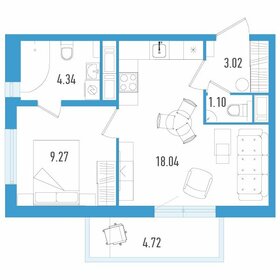 38,9 м², 1-комнатная квартира 6 300 000 ₽ - изображение 89