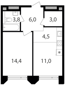 42 м², 1-комнатная квартира 22 316 090 ₽ - изображение 14