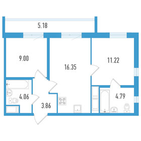 Квартира 50,8 м², 2-комнатная - изображение 1