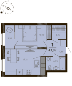 39,2 м², 1-комнатная квартира 7 238 717 ₽ - изображение 28