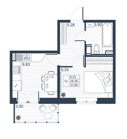 30,1 м², 1-комнатная квартира 3 884 190 ₽ - изображение 70