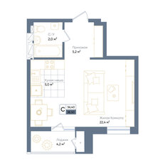 Квартира 38,5 м², студия - изображение 2