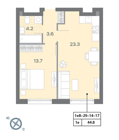 44,4 м², 1-комнатная квартира 14 990 000 ₽ - изображение 98