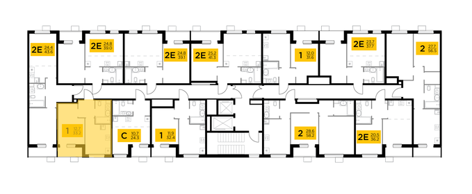 33 м², 1-комнатная квартира 6 614 887 ₽ - изображение 11