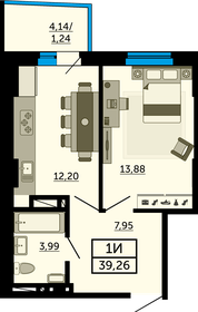 39,1 м², 1-комнатная квартира 4 925 340 ₽ - изображение 29