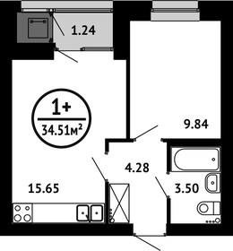 34,2 м², 1-комнатная квартира 5 136 000 ₽ - изображение 39