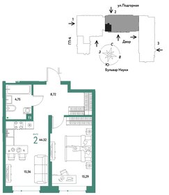 45,2 м², 2-комнатная квартира 4 500 000 ₽ - изображение 96
