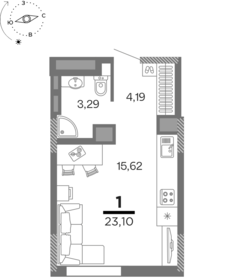 30,2 м², 1-комнатная квартира 2 200 000 ₽ - изображение 62