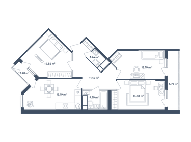 Квартира 78,5 м², 3-комнатная - изображение 1