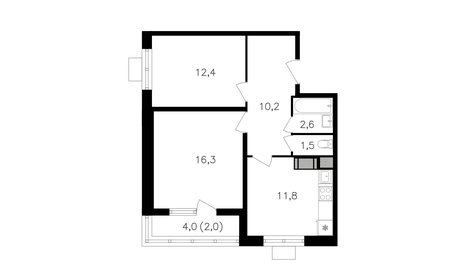 54,8 м², 2-комнатная квартира 21 920 000 ₽ - изображение 10