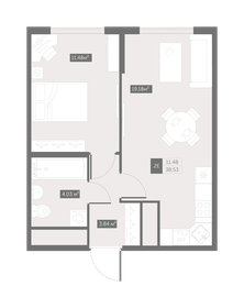 44,4 м², 1-комнатная квартира 5 274 200 ₽ - изображение 8