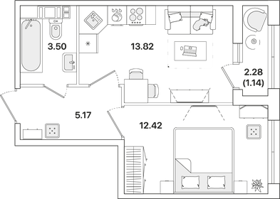 36,1 м², 1-комнатная квартира 8 674 325 ₽ - изображение 14