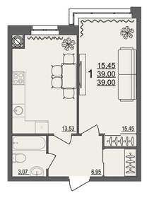 57,7 м², 3-комнатная квартира 4 490 000 ₽ - изображение 98