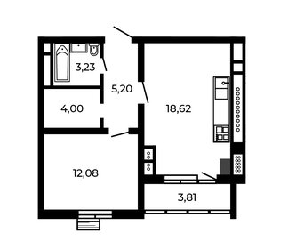 Квартира 45 м², 1-комнатная - изображение 1