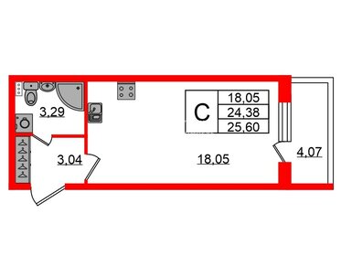 25,5 м², квартира-студия 3 600 000 ₽ - изображение 68