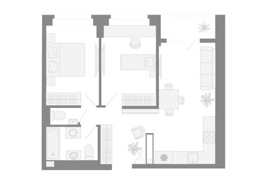 Квартира 58 м², 3-комнатная - изображение 2