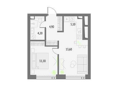 38,5 м², 1-комнатная квартира 19 561 112 ₽ - изображение 6