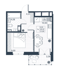 30 м², 1-комнатная квартира 4 410 000 ₽ - изображение 34