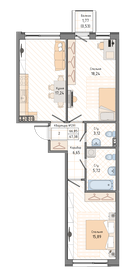 Квартира 67,4 м², 2-комнатная - изображение 1