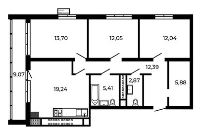 Квартира 88,1 м², 3-комнатная - изображение 1