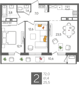 87,9 м², 2-комнатная квартира 21 104 790 ₽ - изображение 10