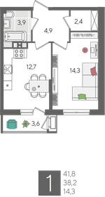 41,6 м², 1-комнатная квартира 10 196 160 ₽ - изображение 36