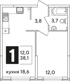 37,4 м², 1-комнатная квартира 5 282 000 ₽ - изображение 4