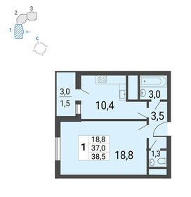 39,9 м², 1-комнатная квартира 9 824 440 ₽ - изображение 24