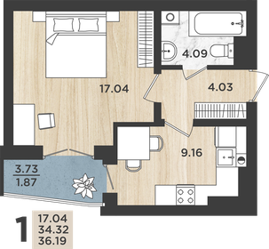 34,3 м², 1-комнатная квартира 3 450 000 ₽ - изображение 106